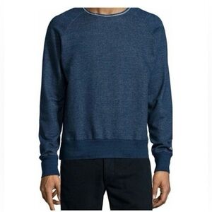 Rag & Bone Men’s Standard Issue Sweatshirt Cotton Indigo Minimalist Classic Raw